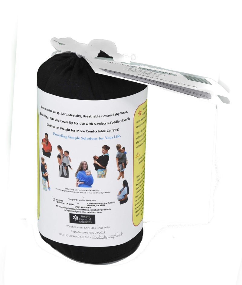 Simply Essential Solutions حمالة الأطفال: قماش قطني ناعم، مرن، وقابل للتنفس، حمالة أطفال، غطاء للرضاعة للاستخدام مع حديثي الولادة حتى toddlers: توزيع الوزن بشكل متساوٍ لراحة أكبر في الحمل - Image 2