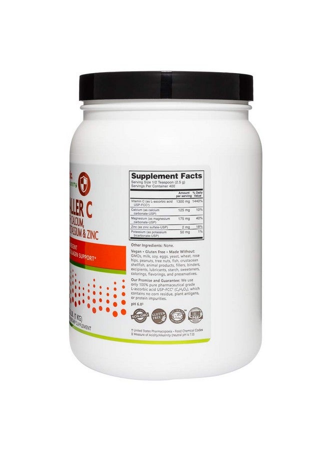 NutriBiotic - Hypo-Aller C Powder Vitamin C & Minerals, 2.2 Lb | 1300 Mg Vitamin C for Antioxidant & Collagen Support | Buffered with Calcium, Magnesium, Zinc & Potassium | Gluten & GMO Free - Image 3
