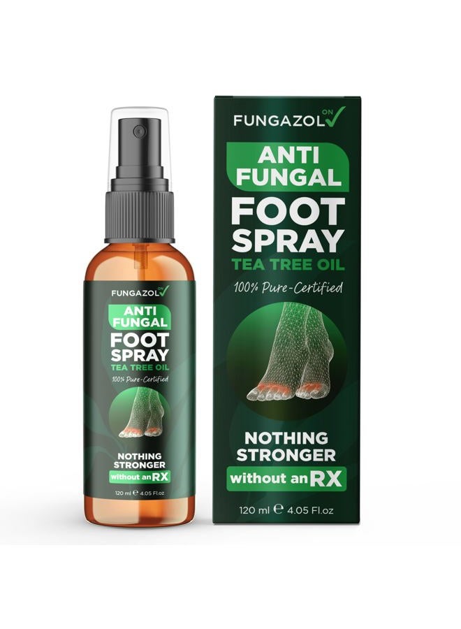 Terramed Just Think Comfort Foot Spray with Tea Tree Oil | Antifungal Treatment for Jock Itch, Nail Fungus & Ringworm | Fast Absorbing & Deep Penetrating Relief | Soothes Itching & Burning | 120ml - Image 1
