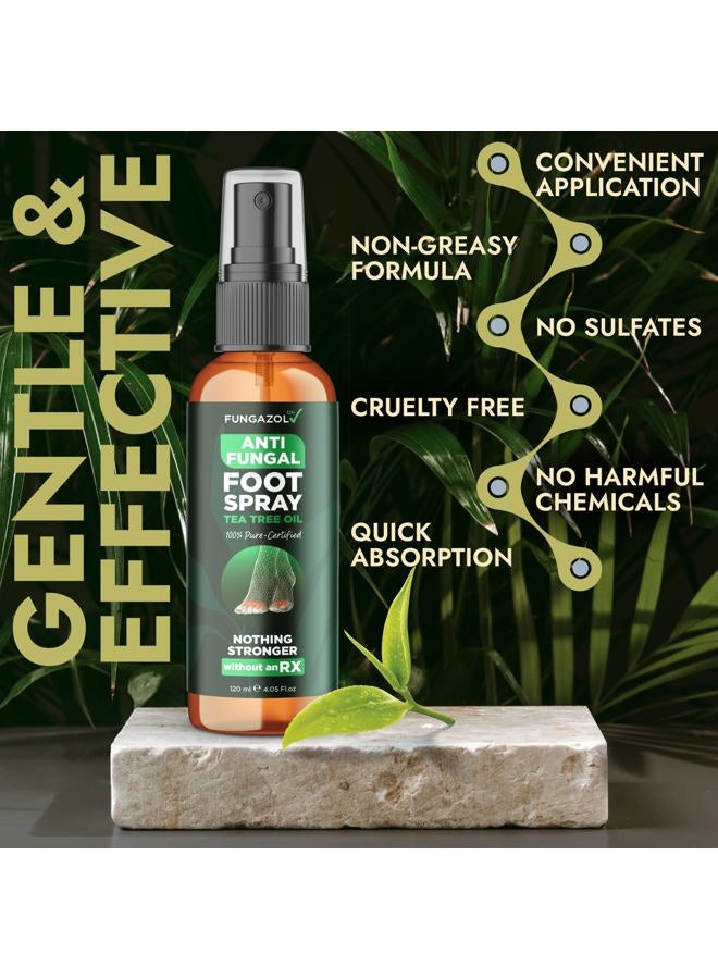 Terramed Just Think Comfort Foot Spray with Tea Tree Oil | Antifungal Treatment for Jock Itch, Nail Fungus & Ringworm | Fast Absorbing & Deep Penetrating Relief | Soothes Itching & Burning | 120ml - Image 3