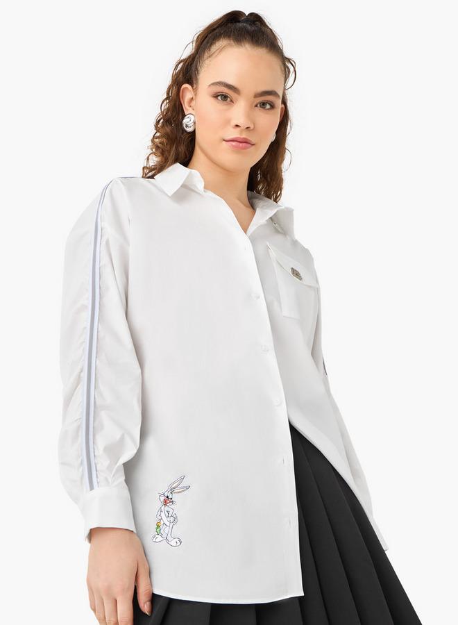 SP Characters Bugs Bunny Embroidered Shirt with Front Pocket - Image 1