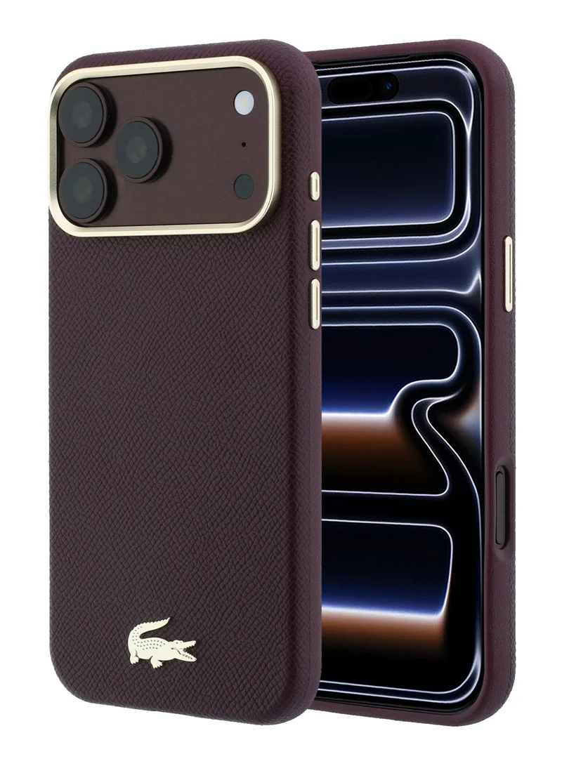 Lacoste iPhone 18 Pro Max MagSafe Case PU Leather Champs Elysees Hard Case