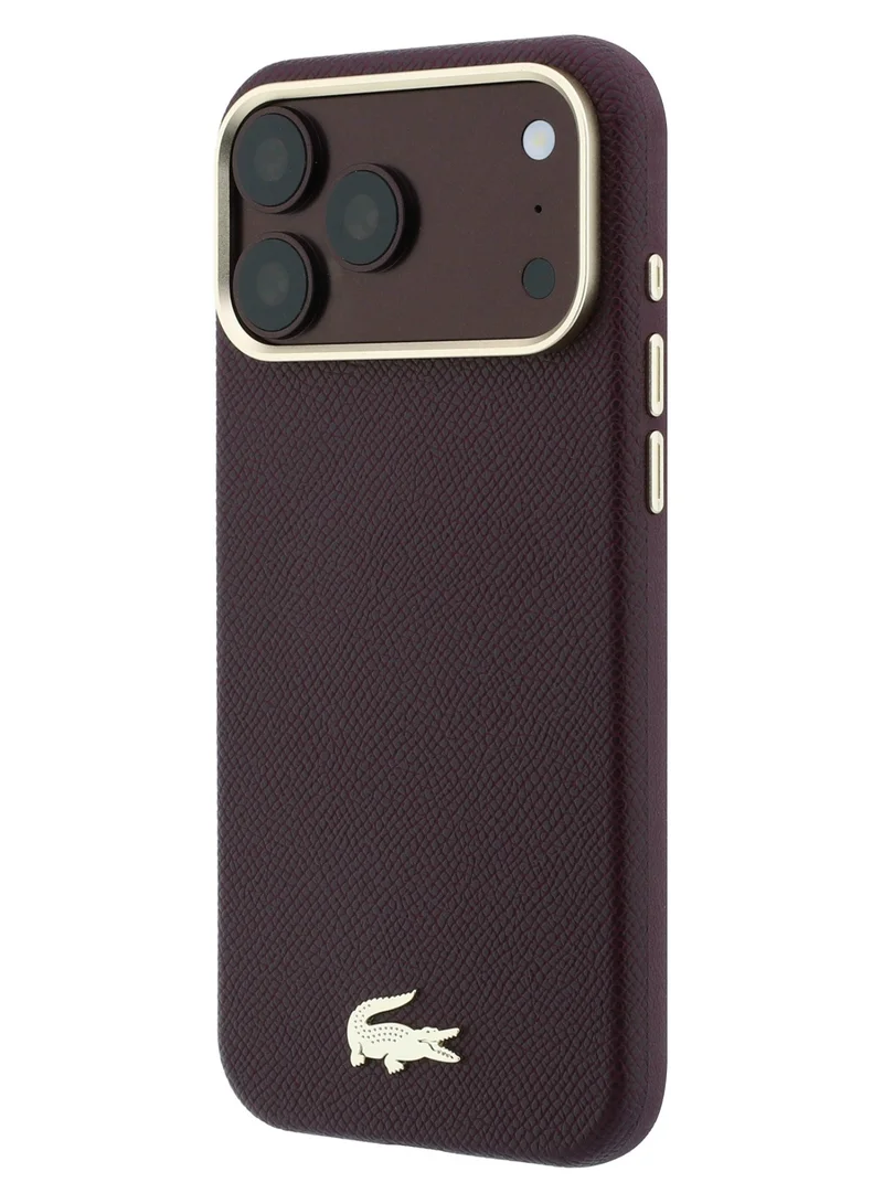 Lacoste iPhone 18 Pro Max MagSafe Case PU Leather Champs Elysees Hard Case