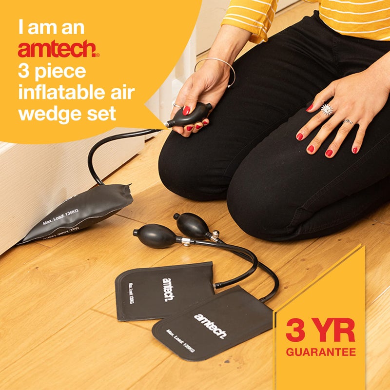 Amtech J1820 Inflatable Wedge Set, 3 Air Bags for Lifting, Levelling, Auto and Household use, Max 135kg Load Capacity - Image 2