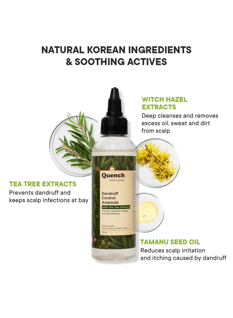 كوينش سيروم الشعر للتحكم في القشرة مع مستخلصات شجرة الشاي | يعالج القشرة والرقائق وفروة الرأس الدهنية | يقوي ويرطب بعمق | صنع في كوريا (100 مل) - Image 3