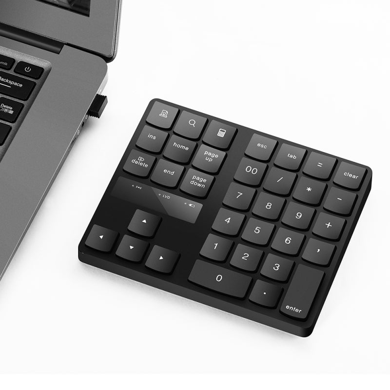 2.4G Wireless Numeric Keyboard Portable 35 Keys Financial Accounting Office Keyboard Built-in Rechargeable Battery Black - Image 5