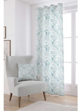 Cango Home Blue and White Marine Themed Patterned Digital Printed Curtain CGH584-PR  - Image 1