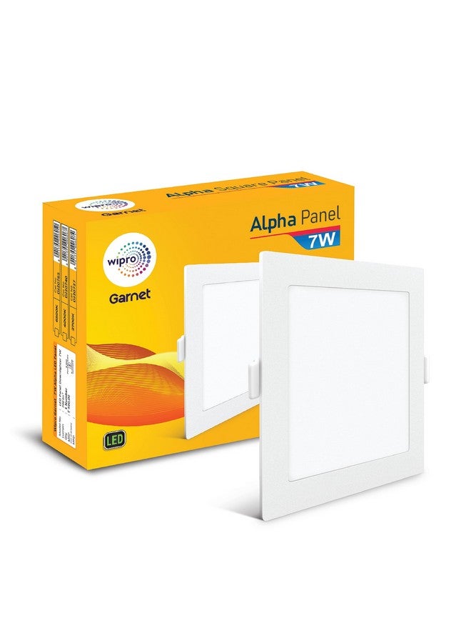 wipro Polycarbonate Garnet 7W Square Led Alpha Panel | Cool White Light (6500K) | Recessed Down Light for False Ceiling | Cutout - 82X82Mm | Pack of 1 - Image 1