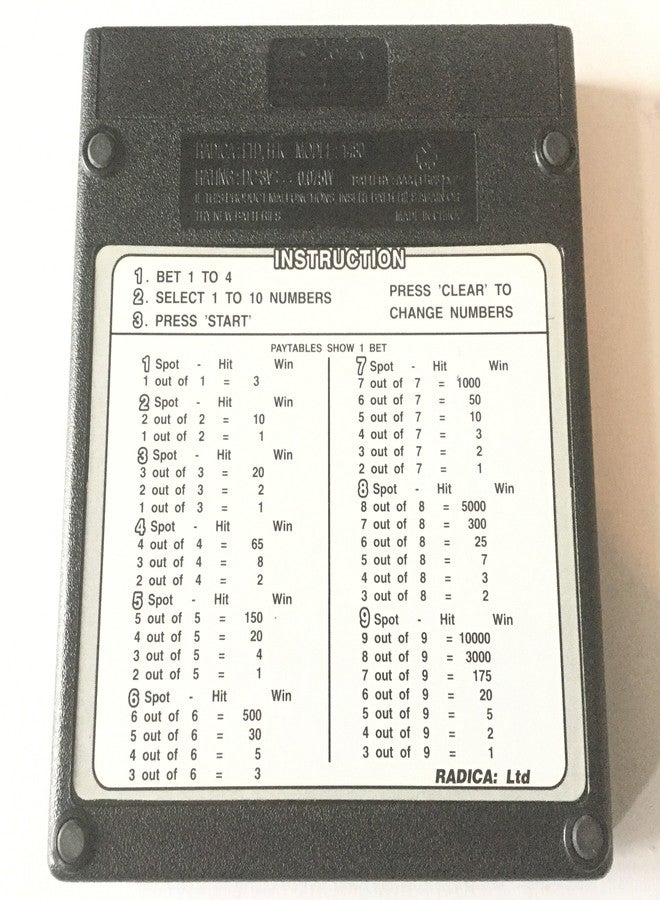 Radica 1480 Handheld Video Game~ Keno/ Lotto Win 50,000 1 to 4 - Image 4