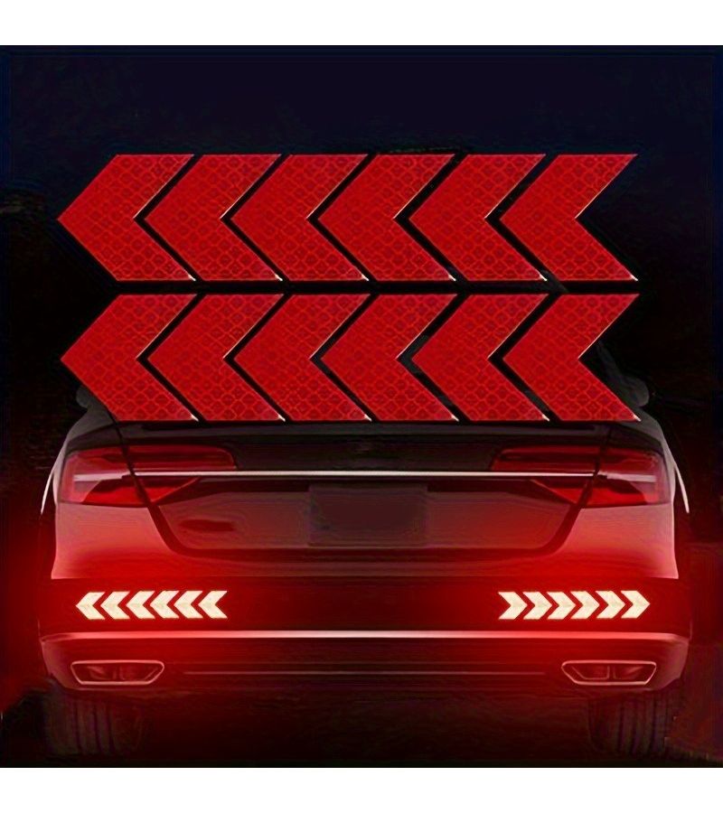 White Waterproof Reflective Arrow Stickers For Cars RVs Motorcycles Bicycles Night Visibility - Image 1