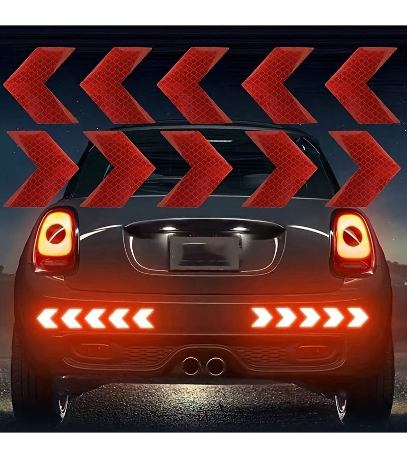 White Waterproof Reflective Arrow Stickers For Cars RVs Motorcycles Bicycles Night Visibility - Image 4