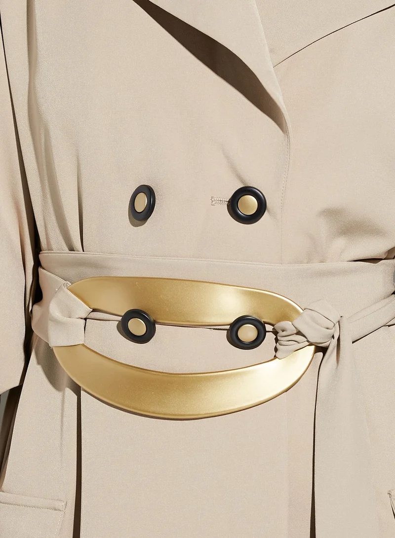 Namshi x Renee 11:11 Geometric Sleeve Trench Coat