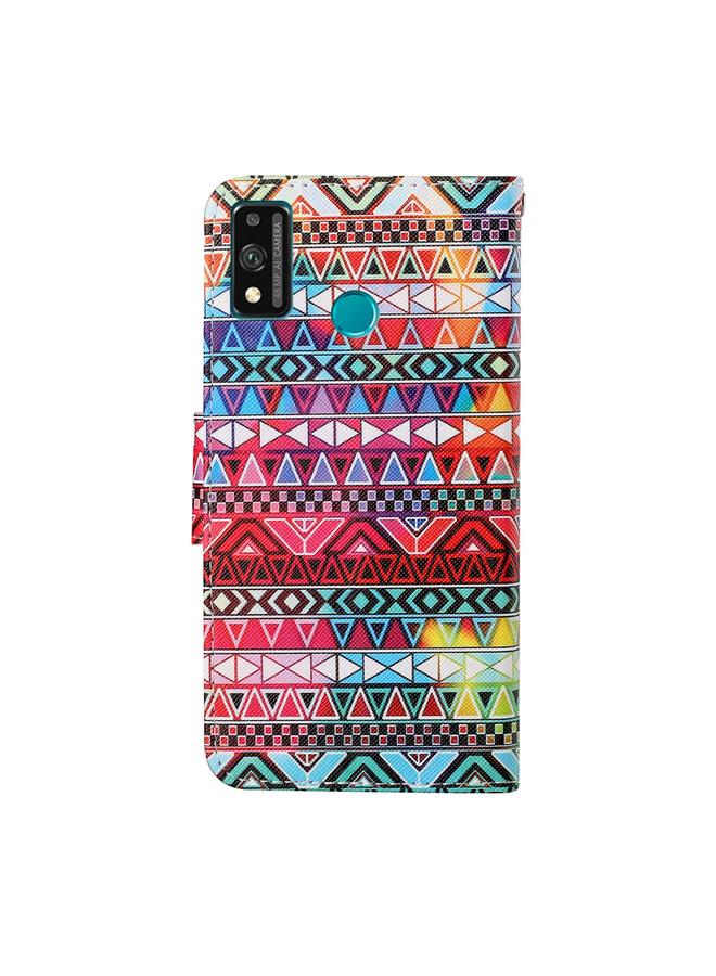 اس-توب جراب لهاتف Honor 9X Lite بنمط رسم ملون، جراب جلدي قابل للطي أفقيًا مع حامل وفتحات للبطاقات ومحفظة وحبل - Image 3