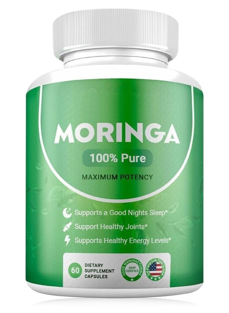 مورينجا كبسولات مسحوق المورينجا، مسحوق المورينجا الغني بالعناصر الغذائية النقية، مضاد أكسدة طبيعي أخضر، غذاء خارق يدعم الطاقة وصحة البشرة وصحة الأمعاء + فيتامينات أساسية وأحماض أمينية A1 - Image 1