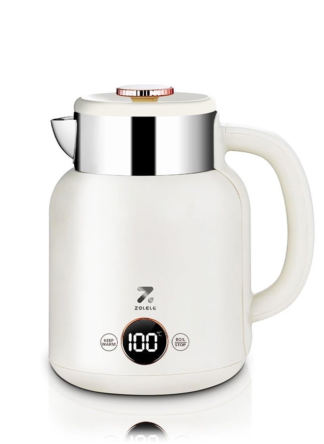 ZOLELE - ZOLELE Smart Electric Kettle HK152 Cordless 1.5L Electric Kettle, Fast Boiling 6 Speed Temperatue Settings, Auto Shut-Off, LED Indicator Lights - White - Image 1