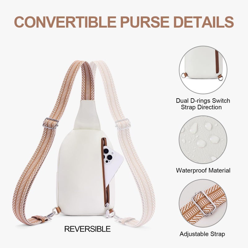Lexiyat Anti Theft Crossbody Bags for Women Travel Chest Sling Bag Leather RFID Purse Fanny Pack Beige - Image 5