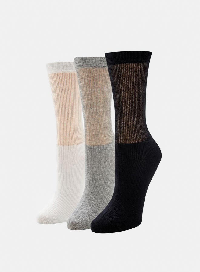 FOREVER 21 Ribbed Crew Socks Set - 3 pack  - Image 1