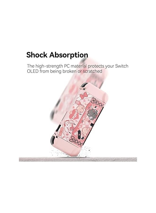 بروماس حافظة حماية نحيفة متوافقة مع نينتندو سويتش OLED وJoy-Con - ممتصة للصدمات ومضادة للخدش - أرنب - Image 5