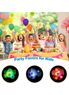 MOSH 25 Pack LED Light Up Fidget Spinner Bracelets Party Favors For Kids 4-8 8-12,Glow in The Dark Party Supplies,Birthday Gifts,Treasure Box Toys for Classroom,Carnival Prizes,Pinata Goodie Bags Stuffers  - Image 3