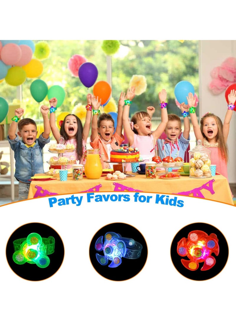25 Pack LED Light Up Fidget Spinner Bracelets Party Favors For Kids 4-8 8-12,Glow in The Dark Party Supplies,Birthday Gifts,Treasure Box Toys for Classroom,Carnival Prizes,Pinata Goodie Bags Stuffers
