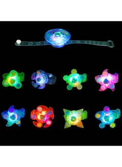 MOSH 25 Pack LED Light Up Fidget Spinner Bracelets Party Favors For Kids 4-8 8-12,Glow in The Dark Party Supplies,Birthday Gifts,Treasure Box Toys for Classroom,Carnival Prizes,Pinata Goodie Bags Stuffers  - Image 5