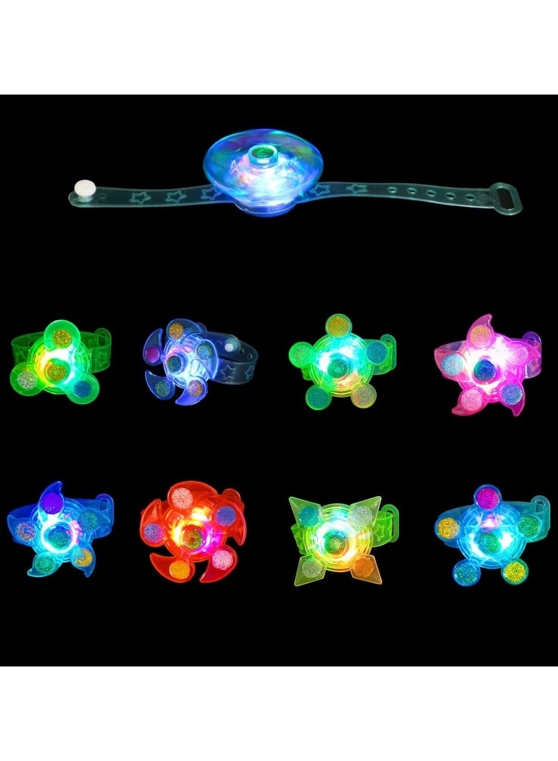 25 Pack LED Light Up Fidget Spinner Bracelets Party Favors For Kids 4-8 8-12,Glow in The Dark Party Supplies,Birthday Gifts,Treasure Box Toys for Classroom,Carnival Prizes,Pinata Goodie Bags Stuffers