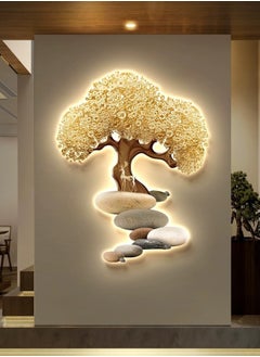 LED wall art with golden tree