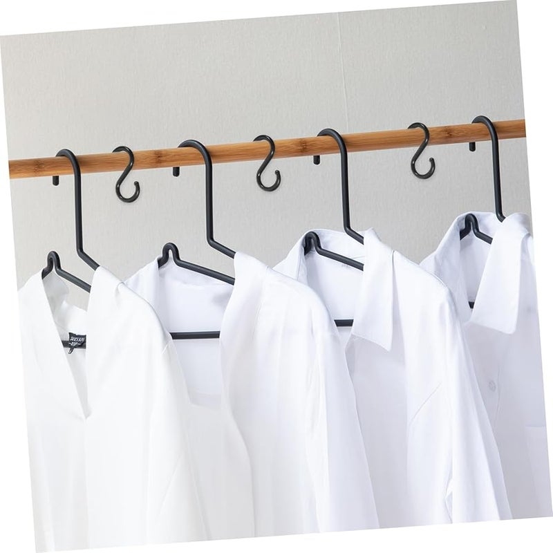 خطافات معلقة سوداء منحنية 100 قطعة متعددة الأغراض لتخزين خزانة الملابس والحقائب والمطبخ والحمام والمرآب - Image 4