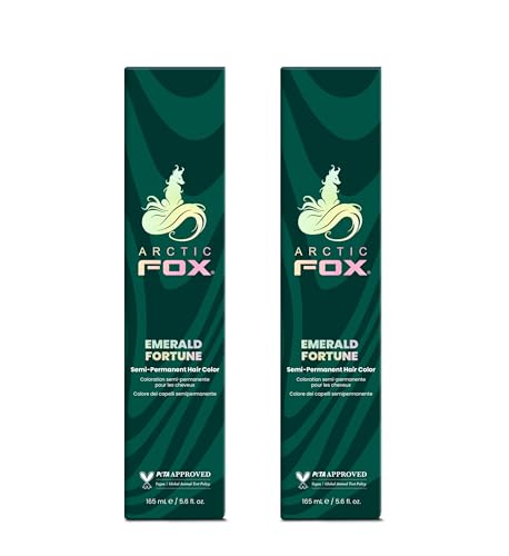 Arctic Fox SemiPermanent Hair Color Dye Emerald Fortune Vibrant Teal Green Vegan CrueltyFree AmmoniaFree Hydrating Formula For All Hair Types 56 Fl Oz Pack of 2 - Image 1