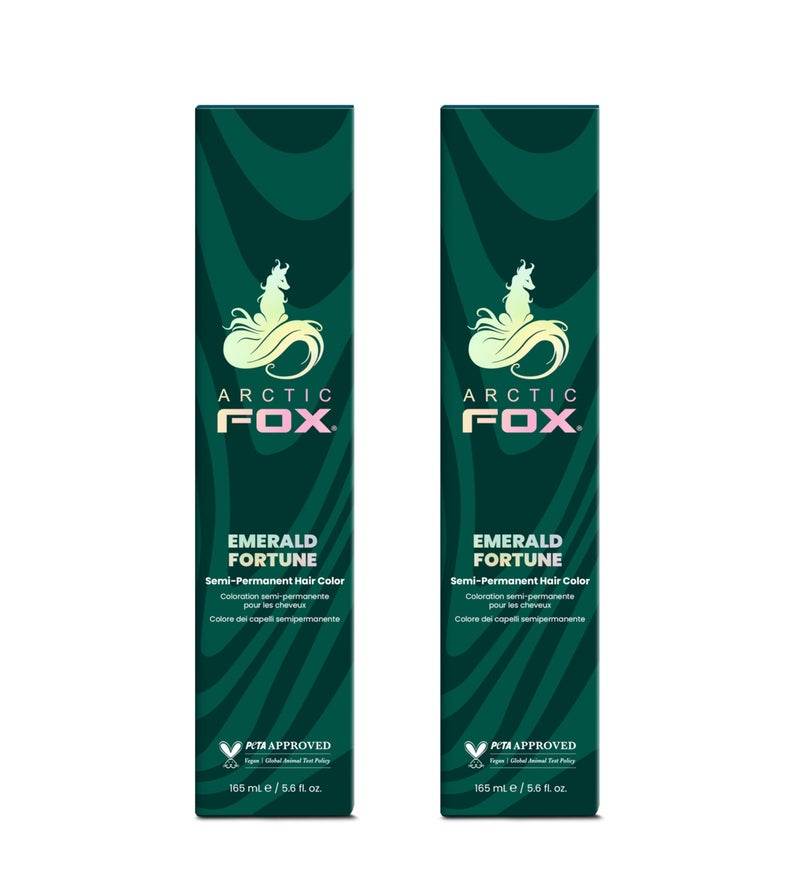 Arctic Fox SemiPermanent Hair Color Dye Emerald Fortune Vibrant Teal Green Vegan CrueltyFree AmmoniaFree Hydrating Formula For All Hair Types 56 Fl Oz Pack of 2 - Image 2