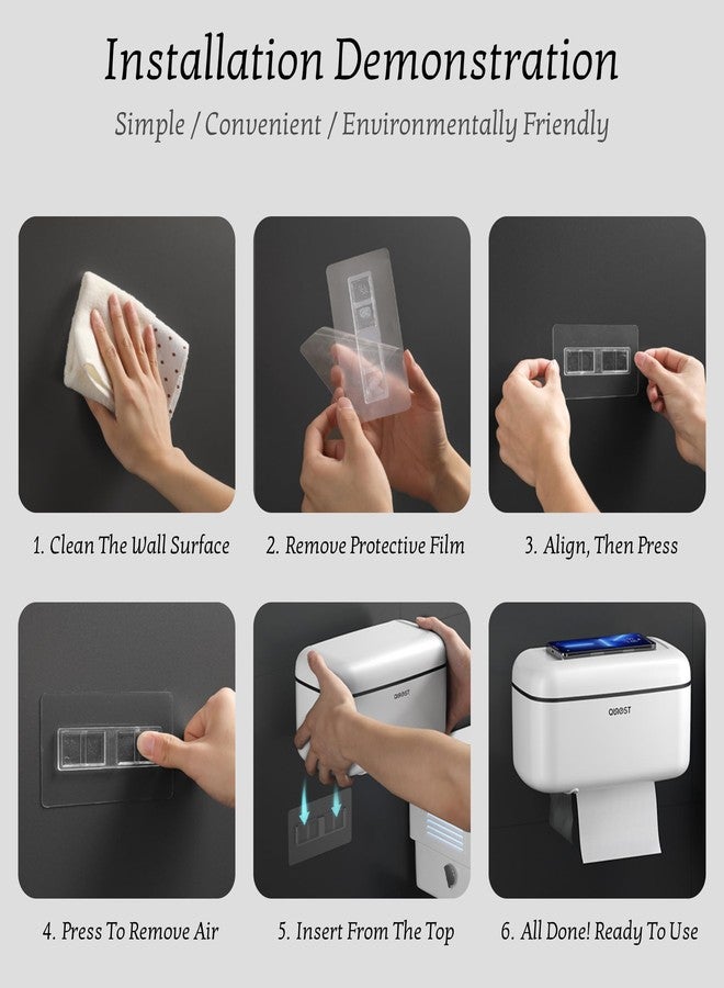SRXES Self Adhesive Tissue Holder for Bathroom with Mobile Stand, No Drill No Hole Magic Sticker Wall Mount Holder, Toilet Paper Roll Holder for Bathroom, Wall Mounted Tissue Paper Holder (White) - Image 3
