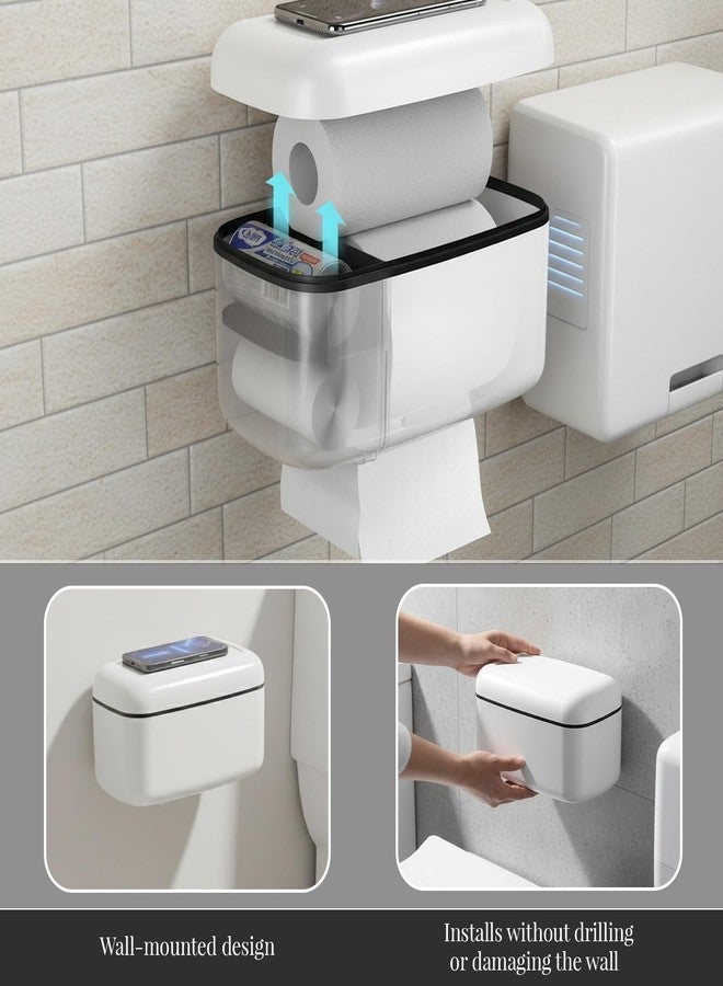SRXES Self Adhesive Tissue Holder for Bathroom with Mobile Stand, No Drill No Hole Magic Sticker Wall Mount Holder, Toilet Paper Roll Holder for Bathroom, Wall Mounted Tissue Paper Holder (White) - Image 4