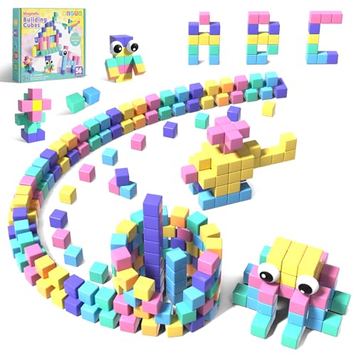 Annexfun 56 PCS Magnetic Blocks Toddler Girl ToysMagnetic Cubes Building BlocksSTEM Sensory Autism Toys for Kids Ages 3 Boys Girls Birthday Gifts Classroom Must Haves for Kids - Image 1