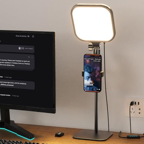 UBeesize Zoom Lighting for Computer, Video Conference Lighting for Video Calls, Desk Light with Stand and Phone Holder for Webcam, Home Office, Podcast, Online Meetings, Live Streaming - Image 1