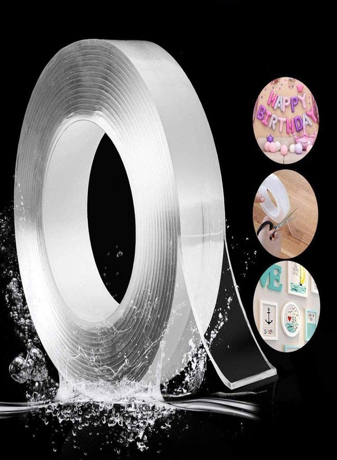 SKYLIT Grip Tape Universal Sticker The Best Tape Indoor Outdoor, Feel Free to Remove, Washable, Reusable Silicone Anti-Slip Strong Adhesive Multi-Functional Sticky Strips Gel Tape, Transparent (3mm) - Image 2