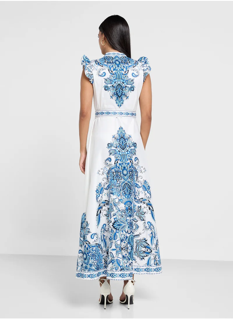 خزانة Abstract Print Dress