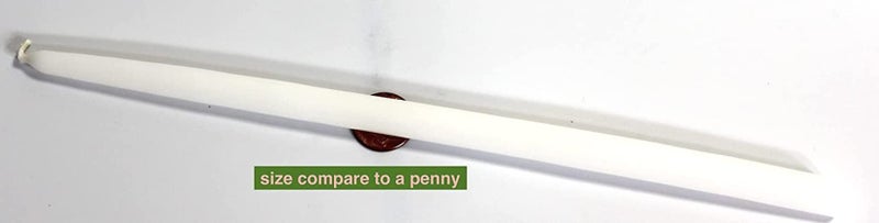 Patrician (10in Tall x 1/2'' Diameter) White Hand Dipped Skinny Taper Candles, Set of 12 - Image 3