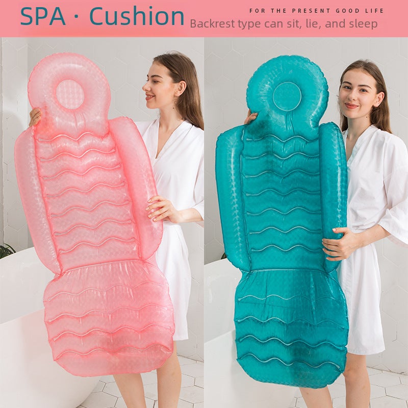Spot Wholesale Adult Spa Inflatable Cushion Chair Back with Suction Cup Buttocks Cushion Inflatable Cushion Cross-Border Sales(Mesh Blue, 47*37*15cm) - Image 3