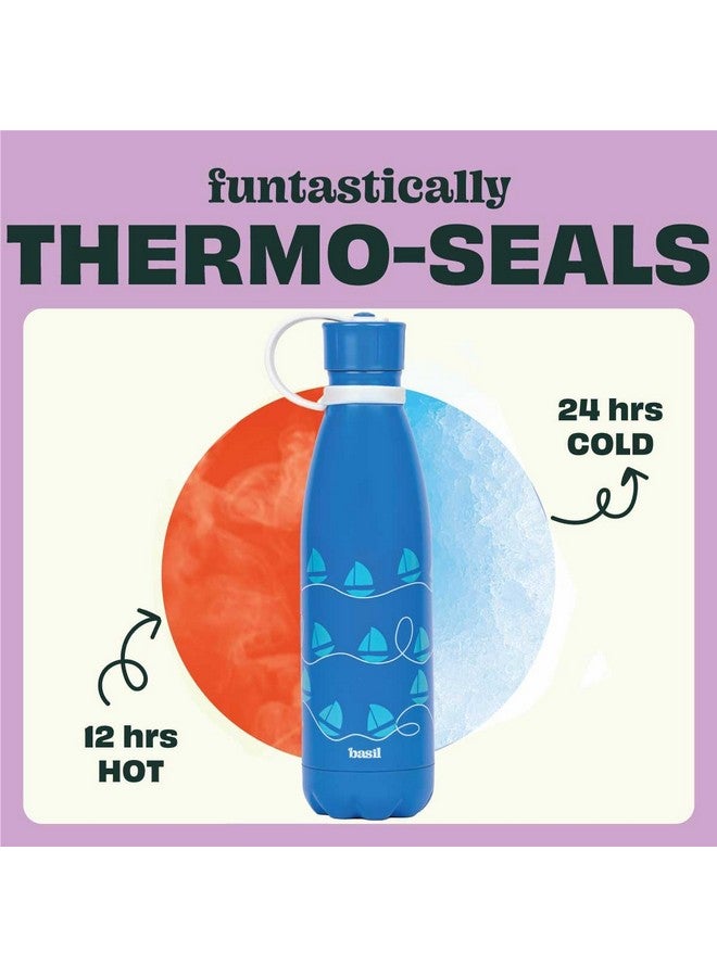Basil Stainless Steel Water Bottle for Kids, 500 ml | Thermo Steel 24 Hour Cold and 12 Hour Hot | for Boys & Girls - School and Outdoor, Blue Boat - Image 4
