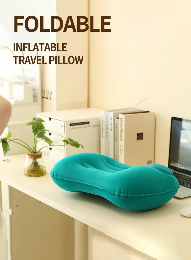 Beirui Inflatable Head and Lumbar Pillow, Soft Folding Pillow, Inflatable Travel Pillow with Built-in Pump, Head Support Pillow for Sleeping and Resting on Planes, Trains, Offices, Camping, Traveling  - Image 4