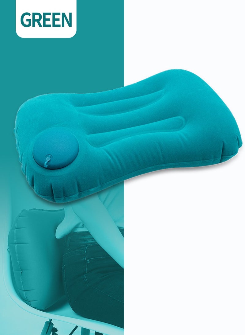 Beirui Inflatable Head and Lumbar Pillow, Soft Folding Pillow, Inflatable Travel Pillow with Built-in Pump, Head Support Pillow for Sleeping and Resting on Planes, Trains, Offices, Camping, Traveling  - Image 1