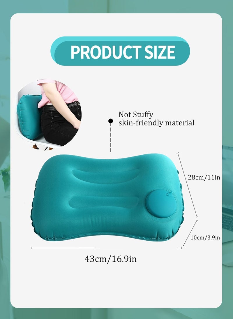 Beirui Inflatable Head and Lumbar Pillow, Soft Folding Pillow, Inflatable Travel Pillow with Built-in Pump, Head Support Pillow for Sleeping and Resting on Planes, Trains, Offices, Camping, Traveling  - Image 3