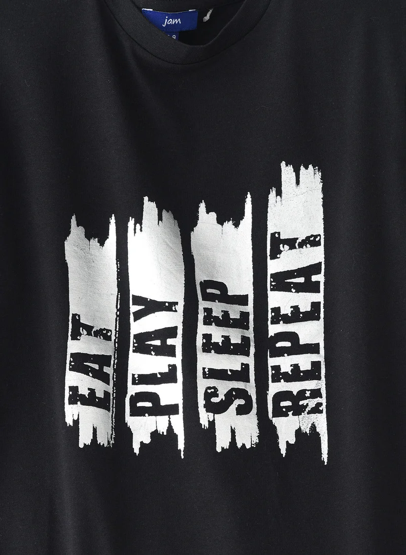 JAM Knit full slv t-shirt with print