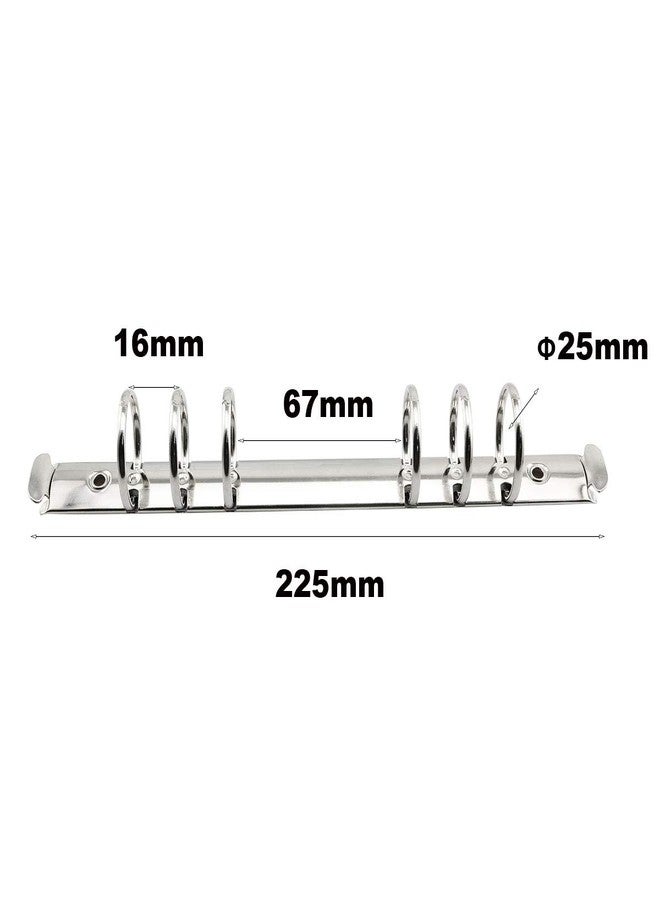 heyous 2pcs A5 Notebook 6-Hole Ring Binder Mechanisms 2.5cm Diameter Silver Color Metal Clip Ring Binder DIY Fill Paper Storage Folder Accessories - Image 3