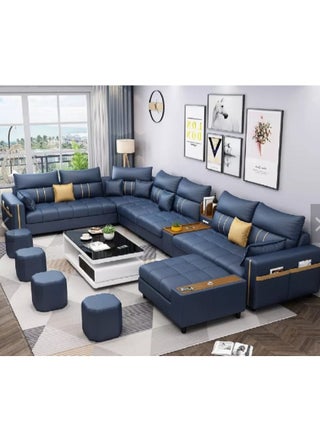 Modern Couch U Shaped Faux Leather Living Room Furniture Chaise Lounge Recliner Sectional 7 Seater L Shape Corner Sofa Set Blue 389X231X86 - pzsku/Z2A88FF7F898282F140C5Z/45/1748350196/77358681-789c-41ed-aa50-13c2dba5502c