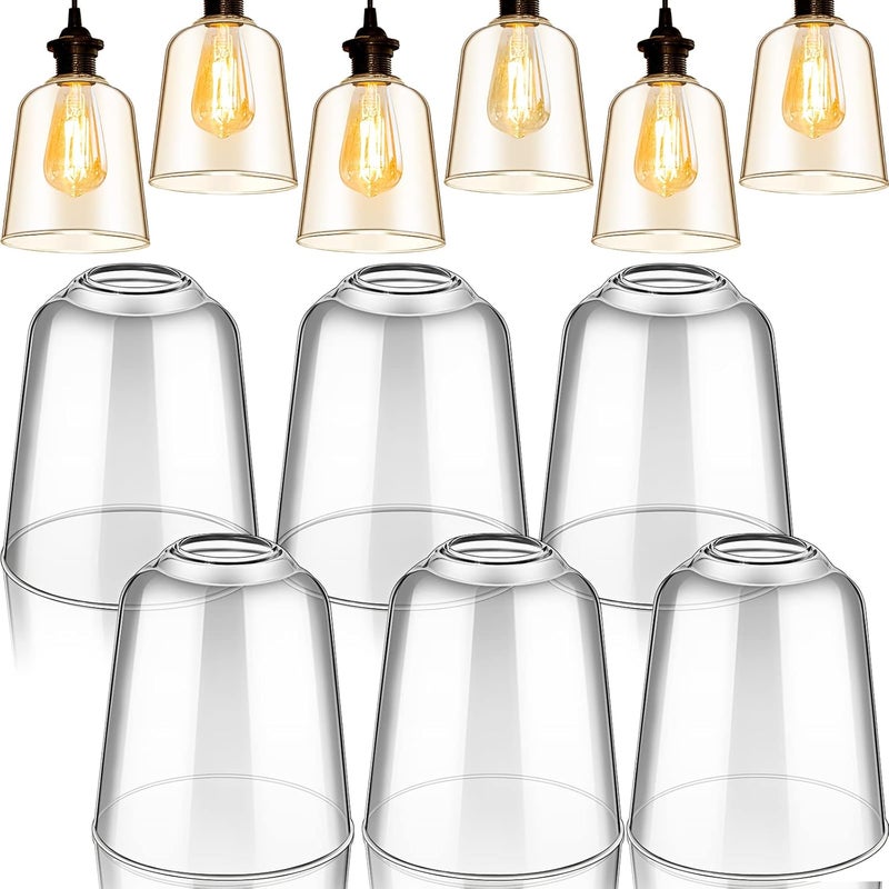 Riakrum 6 Pcs Clear Glass Shade 5 Dia 567 High 165 Fitter Light Cover Shade Ceiling Fan Light Covers High Transmittance Glass Globes for Light Fixtures Replacement Pendant Chandelier Classic - Image 1