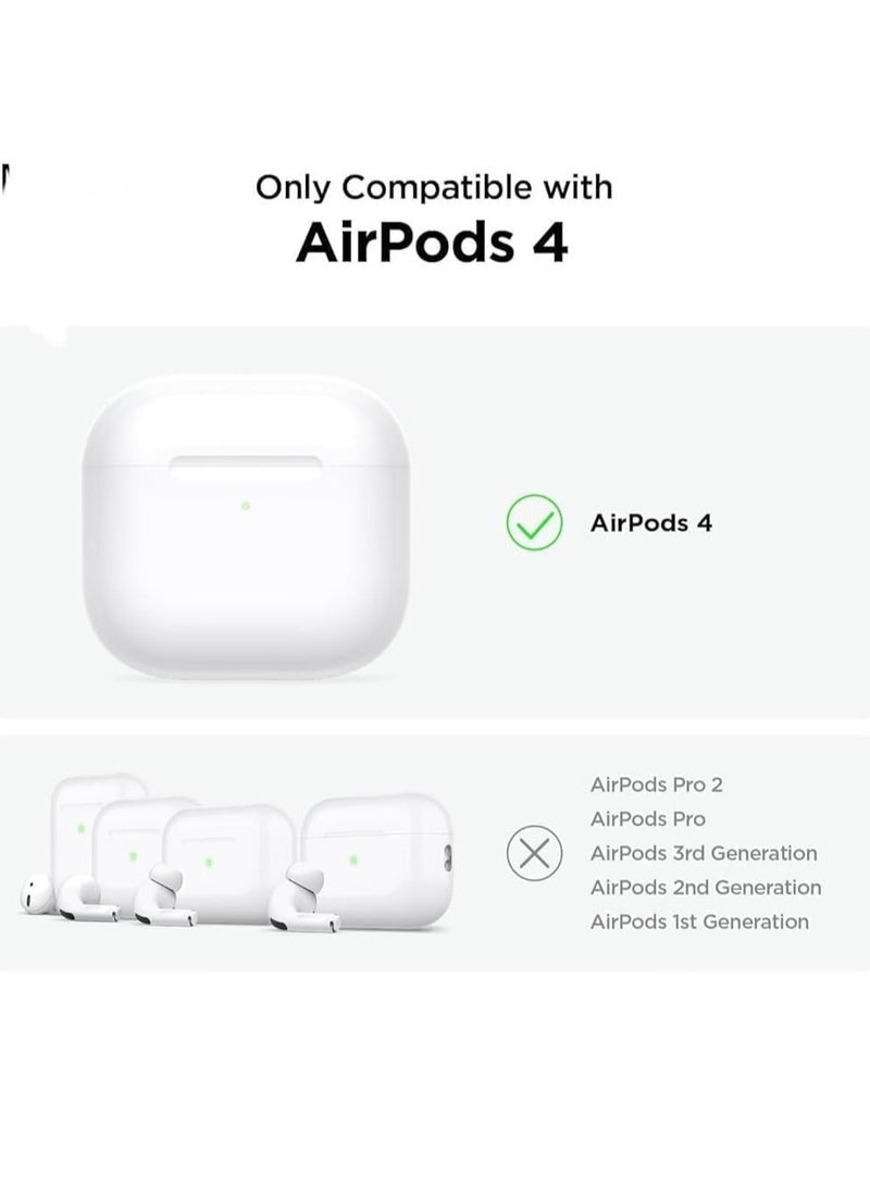 Case Compatible with AirPods 4 (2024) Cover Automatic Switch Lock, Clip Airpods 4th Generation Men Women, Shockproof Protective Hard Shell with Carabiner (Black) - Image 2