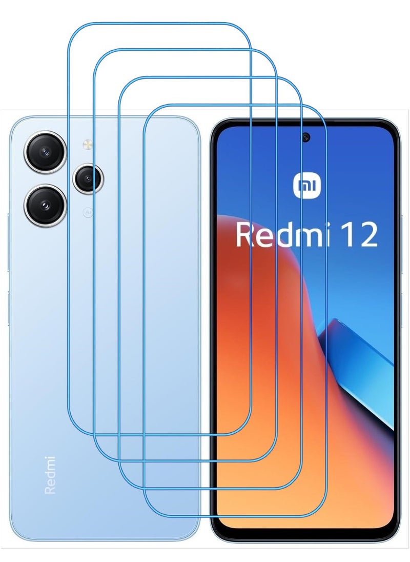 ACLIX 4 Pieces Antistatic ESD Dustproof Premium Quality High Definition Clear Tempered Glass Screen Protector Designed For Xiaomi Redmi 12 - Image 1