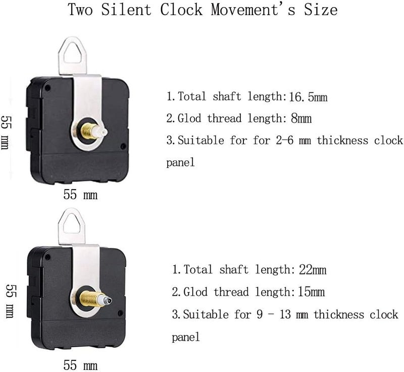 Aloneaka Clock Mechanism Replacement - Quartz Battery Operated Movement Silent Clocks Kit DIY Repair Parts (22mm) - Image 4