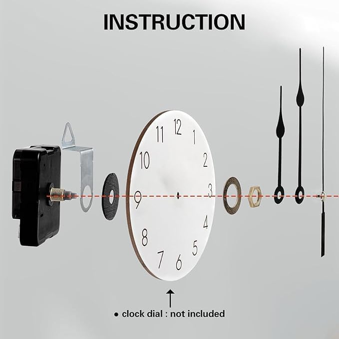 Aloneaka Clock Mechanism Replacement - Quartz Battery Operated Movement Silent Clocks Kit DIY Repair Parts (22mm) - Image 5